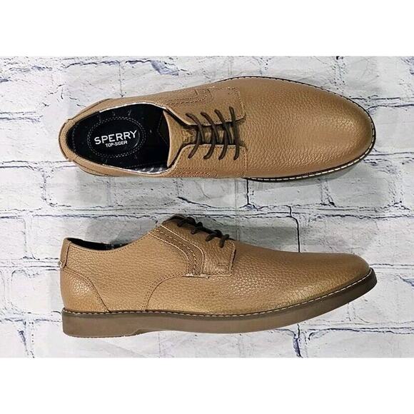 Sperry Other - Sperry MENS SIZE 9.5 Newman Oxford Dress Shoes Tumbled Leather Tan STS24125